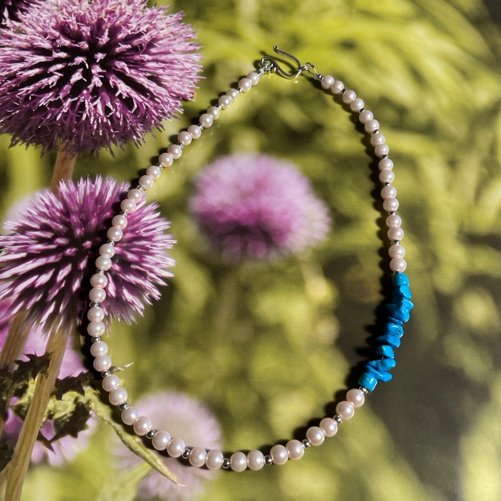 ✔️✔️Faux Pearl and Howlite Beaded Necklace